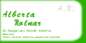 alberta molnar business card